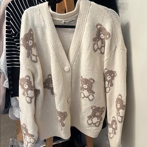No Boundaries Teddy Bear Cream Cardigan